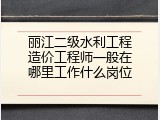 丽江二级水利工程造价工程师一般在哪里工作什么岗位