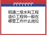 昭通二级水利工程造价工程师一般在哪里工作什么岗位