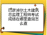 巴彦淖尔土木建筑总监理工程师考试成绩在哪里查询怎么查