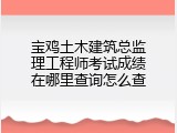 宝鸡土木建筑总监理工程师考试成绩在哪里查询怎么查