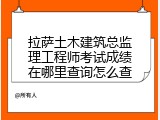 拉萨土木建筑总监理工程师考试成绩在哪里查询怎么查
