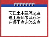 商丘土木建筑总监理工程师考试成绩在哪里查询怎么查