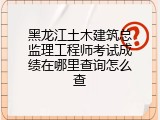 黑龙江土木建筑总监理工程师考试成绩在哪里查询怎么查