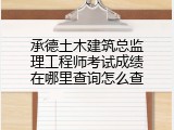 承德土木建筑总监理工程师考试成绩在哪里查询怎么查