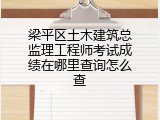 梁平区土木建筑总监理工程师考试成绩在哪里查询怎么查