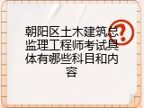 朝阳区土木建筑总监理工程师考试具体有哪些科目和内容
