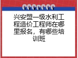 兴安盟一级水利工程造价工程师在哪里报名，有哪些培训班