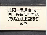 咸阳一级通信与广电工程建造师考试成绩在哪里查询怎么查