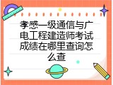 孝感一级通信与广电工程建造师考试成绩在哪里查询怎么查