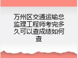 万州区交通运输总监理工程师考完多久可以查成绩如何查