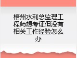 梧州水利总监理工程师想考证但没有相关工作经验怎么办