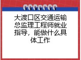大渡口区交通运输总监理工程师就业指导，能做什么具体工作