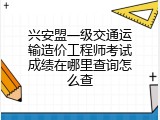 兴安盟一级交通运输造价工程师考试成绩在哪里查询怎么查