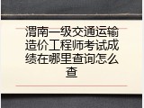 渭南一级交通运输造价工程师考试成绩在哪里查询怎么查
