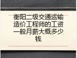 衡阳二级交通运输造价工程师的工资一般月薪大概多少钱