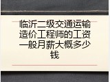 临沂二级交通运输造价工程师的工资一般月薪大概多少钱