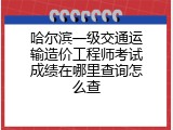 哈尔滨一级交通运输造价工程师考试成绩在哪里查询怎么查