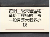 资阳一级交通运输造价工程师的工资一般月薪大概多少钱
