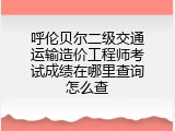 呼伦贝尔二级交通运输造价工程师考试成绩在哪里查询怎么查