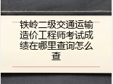 铁岭二级交通运输造价工程师考试成绩在哪里查询怎么查