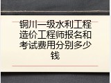 铜川一级水利工程造价工程师报名和考试费用分别多少钱