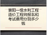 襄阳一级水利工程造价工程师报名和考试费用分别多少钱
