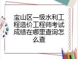宝山区一级水利工程造价工程师考试成绩在哪里查询怎么查