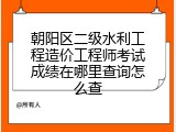 朝阳区二级水利工程造价工程师考试成绩在哪里查询怎么查