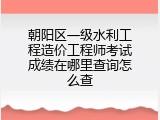 朝阳区一级水利工程造价工程师考试成绩在哪里查询怎么查