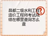 昌都二级水利工程造价工程师考试成绩在哪里查询怎么查