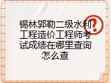锡林郭勒二级水利工程造价工程师考试成绩在哪里查询怎么查