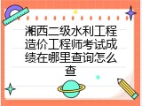 湘西二级水利工程造价工程师考试成绩在哪里查询怎么查