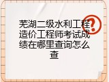 芜湖二级水利工程造价工程师考试成绩在哪里查询怎么查