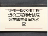 德州一级水利工程造价工程师考试成绩在哪里查询怎么查