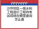 沙坪坝区一级水利工程造价工程师考试成绩在哪里查询怎么查