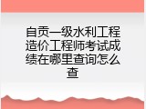 自贡一级水利工程造价工程师考试成绩在哪里查询怎么查