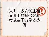 保山一级安装工程造价工程师报名和考试费用分别多少钱