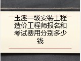 玉溪一级安装工程造价工程师报名和考试费用分别多少钱