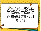 大兴安岭一级安装工程造价工程师报名和考试费用分别多少钱