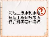 河池二级水利水电建造工程师报考流程详解需要社保吗