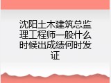 沈阳土木建筑总监理工程师一般什么时候出成绩何时发证