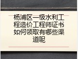 杨浦区一级水利工程造价工程师证书如何领取有哪些渠道呢