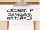西藏二级建筑工程建造师就业指导，能做什么具体工作
