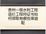贵州一级水利工程造价工程师证书如何领取有哪些渠道呢