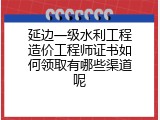 延边一级水利工程造价工程师证书如何领取有哪些渠道呢