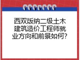 西双版纳二级土木建筑造价工程师就业方向和前景如何？