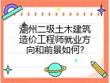 潮州二级土木建筑造价工程师就业方向和前景如何？