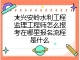 大兴安岭水利工程监理工程师怎么报考在哪里报名流程是什么
