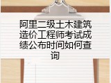 阿里二级土木建筑造价工程师考试成绩公布时间如何查询