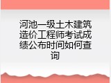 河池一级土木建筑造价工程师考试成绩公布时间如何查询